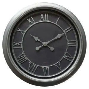 Estila Moderní nástěnné hodiny Denya kruhového tvaru v černo-stříbrném provedení 59cm