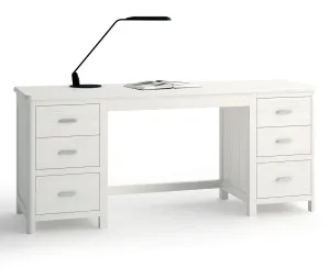 Estila Luxusní masivní psací stůl Cerdena v moderním provedení se šesti zásuvkami rozkládací 160-210cm