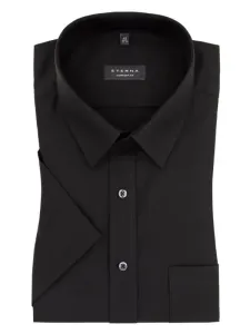 Nadměrná velikost: Eterna, Košile s krátkým rukávem z bavlny, nežehlivá úprava, comfort fit černá