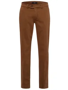 Nadměrná velikost: Eurex, Bavlněné kalhoty s hladkou přední částí, podíl streče Hnědá #5276147