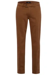 Nadměrná velikost: Eurex, Bavlněné kalhoty s hladkou přední částí, podíl streče Hnědá #5276148