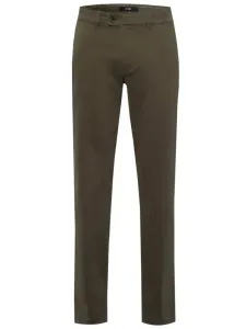 Nadměrná velikost: Eurex, Bavlněné kalhoty s hladkou přední částí, podíl streče Olive #5276137