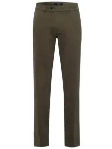 Nadměrná velikost: Eurex, Bavlněné kalhoty s hladkou přední částí, podíl streče Olive #5276138