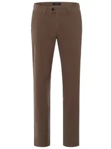 Nadměrná velikost: Eurex, Pružné chino kalhoty z luxusního bavlněného materiálu Hnědá
