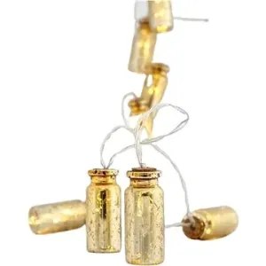 EUROLAMP LED světelný řetěz se zlatými lahvemi, teplá bílá, 10 ks