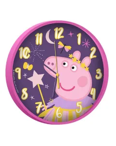 Euroswan Nástěnné hodiny - Peppa Pig růžovo-fialové #4206702