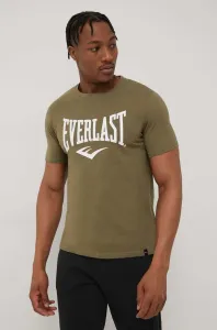 Bavlněné tričko Everlast zelená barva, s potiskem