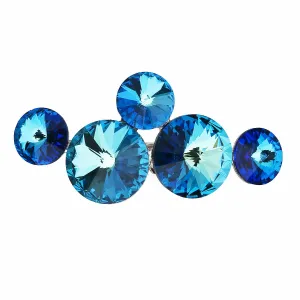Evolution Group Brož bižuterie se Swarovski krystaly modrá kulatá 58001.5
