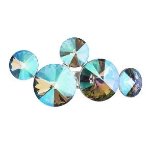 Evolution Group Brož bižuterie se Swarovski krystaly zelená fialová kulatá 58001.5