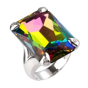Evolution Group Stříbrný prsten s krystaly zelený 35804.5