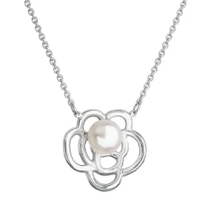 Evolution Group Perlový náhrdelník s pravou říční perlou bílá kytička 22034.1
