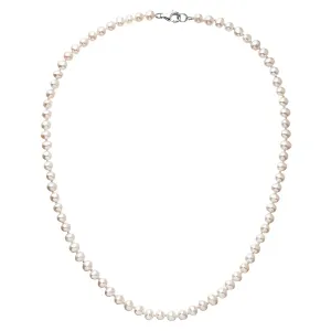 Evolution Group Perlový náhrdelník z pravých říčních perel bílé oválné perly 22037.1