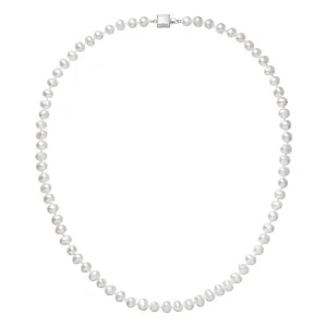 Evolution Group Perlový náhrdelník z říčních perel se zapínáním z bílého 14 karátového zlata 822001.1/9268B bílý