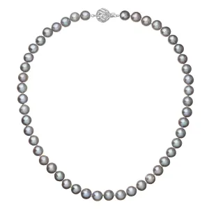 Evolution Group Perlový náhrdelník z říčních perel se zapínáním z bílého 14 karátového zlata 822028.3/9264B grey