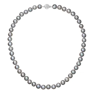 Evolution Group Perlový náhrdelník z říčních perel se zapínáním z bílého 14 karátového zlata 822028.3/9270B grey