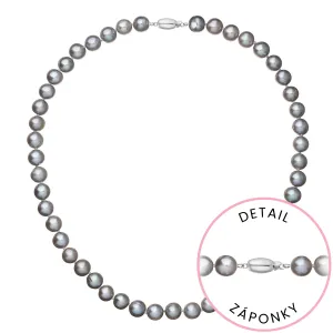 Evolution Group Perlový náhrdelník z říčních perel se zapínáním z bílého 14 karátového zlata 822028.3/9271B grey