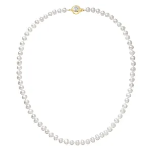 Evolution Group Perlový náhrdelník z říčních perel se zapínáním ze 14 karátového zlata 922001.1/9270A bílý