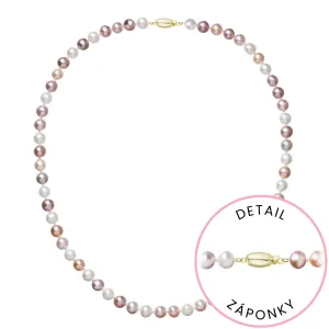 Evolution Group Perlový náhrdelník z říčních perel se zapínáním ze 14 karátového zlata 922004.3/9271A multi
