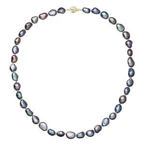 Evolution Group Perlový náhrdelník z říčních perel se zapínáním ze 14 karátového zlata 922027.3/9266A peacock