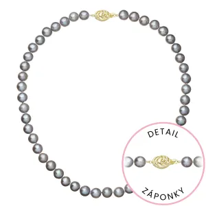 Evolution Group Perlový náhrdelník z říčních perel se zapínáním ze 14 karátového zlata 922028.3/9265A grey