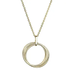 Evolution Group Pozlacený náhrdelník tři kroužky 62001
