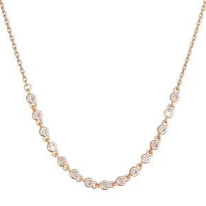 Evolution Group Pozlacený stříbrný ROSE náhrdelník s malými zirkony 12094.1 crystal