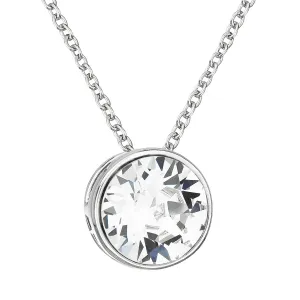 Evolution Group Stříbrný náhrdelník s krystalem Swarovski bílý kulatý 32069.1
