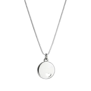Evolution Group Stříbrný náhrdelník s přívěskem placička se srdíčkem 62006