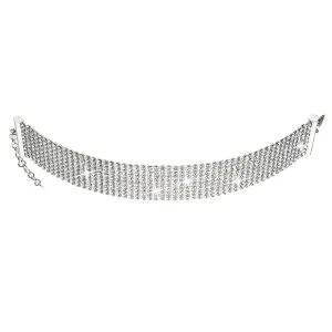 Evolution Group Stříbrný náhrdelník se Swarovski krystaly bílý 32004.1