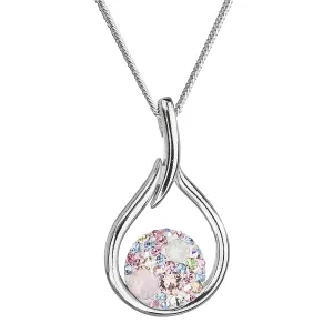 Evolution Group Stříbrný náhrdelník se Swarovski krystaly kapka 32075.3 magic rose