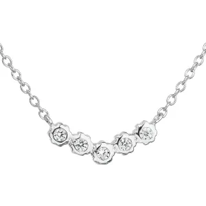 Evolution Group Stříbrný náhrdelník se zirkonem v bílé barvě 12014.1