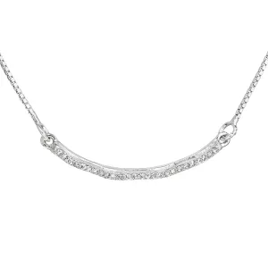 Evolution Group Stříbrný náhrdelník se zirkonem v bílé barvě 12023.1