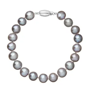 Evolution Group Perlový náramek z říčních perel se zapínáním z bílého 14 karátového zlata 823010.3/9271B grey