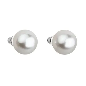 Evolution Group Náušnice bižuterie s perlou bílé kulaté 71069.1