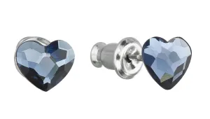 Evolution Group Náušnice bižuterie se Swarovski krystaly modrá srdce 51050.3