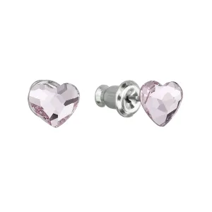 Evolution Group Náušnice bižuterie se Swarovski krystaly růžová srdce 51050.3 rose