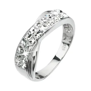 Evolution Group Stříbrný prsten s krystaly bílý 35040.1
