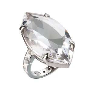 Evolution Group Stříbrný prsten s krystaly bílý 35807.1