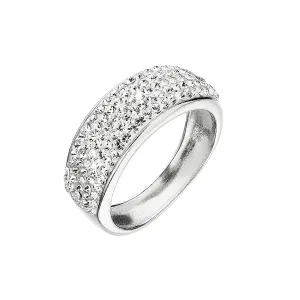 Evolution Group Stříbrný prsten s krystaly Preciosa bílý 35031.1 crystal