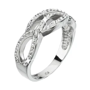 Evolution Group Stříbrný prsten s krystaly Swarovski bílý 35039.1