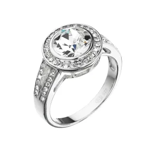 Evolution Group Stříbrný prsten s krystaly Swarovski bílý 35047.1