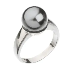 Evolution Group Stříbrný prsten s perlou šedý 735022.3