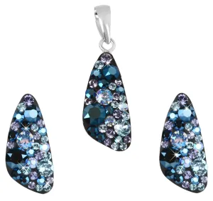Evolution Group Sada šperků s krystaly Swarovski náušnice a přívěsek modrý 39167.3 blue style