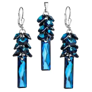 Evolution Group Sada šperků s krystaly Swarovski náušnice a přívěsek modrý hrozen 39124.5