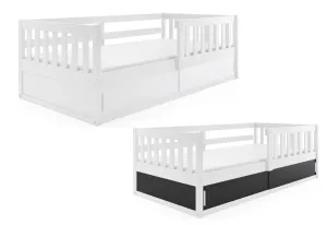 Expedo Dětská postel BENEDIS + matrace, 80x160, bílá/černá