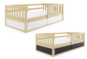 Expedo Dětská postel BENEDIS + matrace, 80x160, borovice/bílá/černá