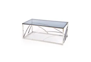 Expedo Konferenční stolek BEATRICE, 120x45x60, stříbrná/kouřové sklo