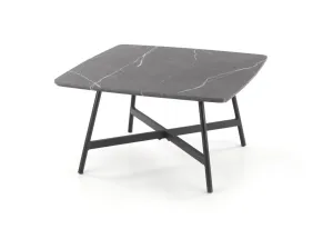 Expedo VÝPRODEJ Konferenční stolek BRILO, 75x41x75, šedý mramor/černá