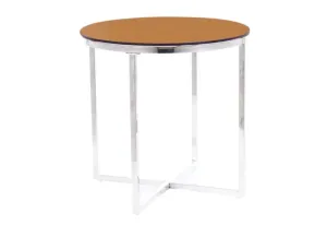 Expedo Konferenční stolek CRYSTL B, 55x55x55, jantarová/stříbrná