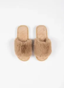 Pantofle s kožíškem béžové Extreme Intimo velikost: 38/39
